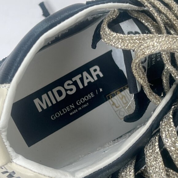 Golden Goose Mid Star platinum Black Women Sneakers Size 37 US7 - Picture 10 of 15